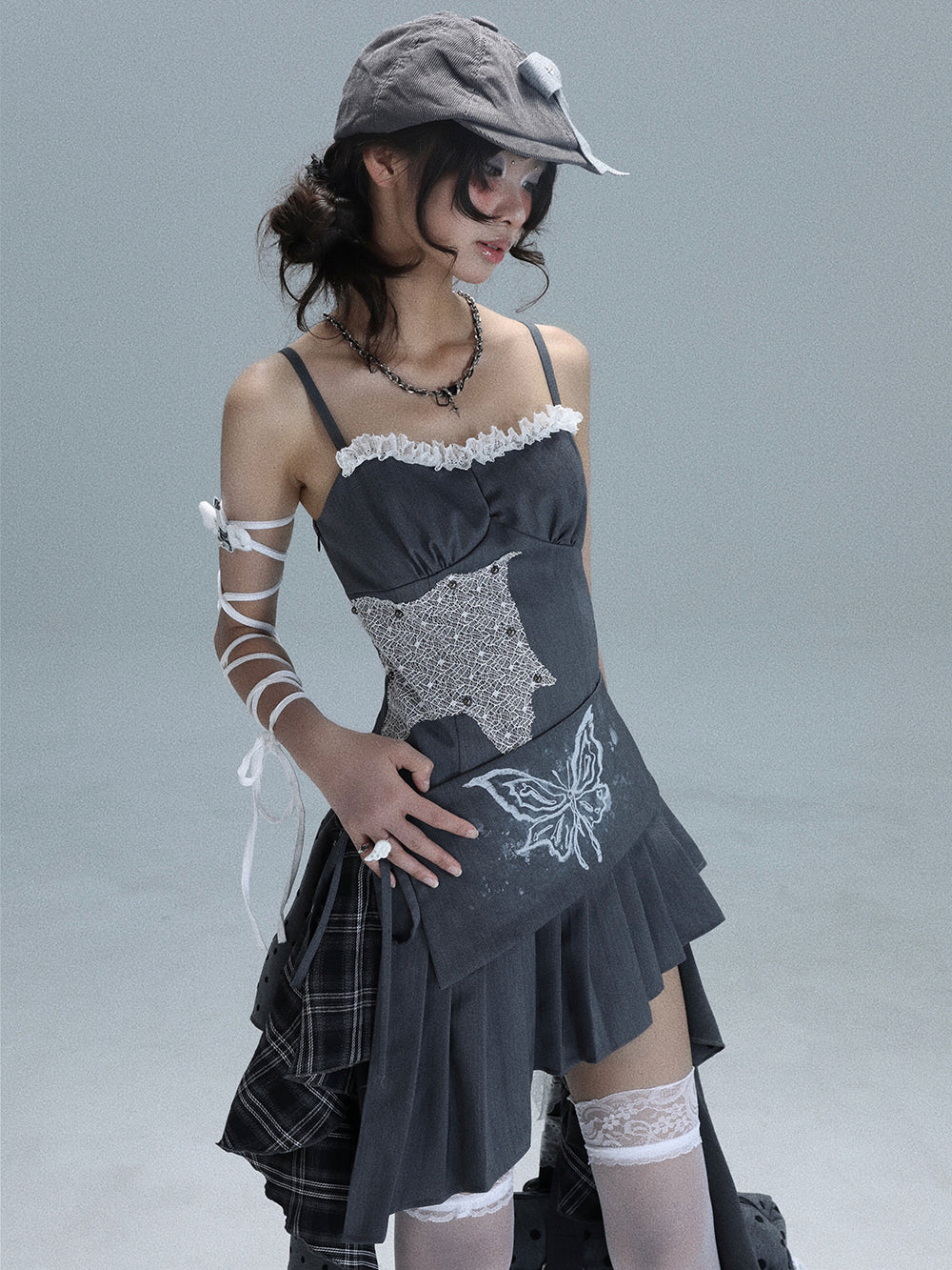 Y2K Butterfly Patchwork Dress