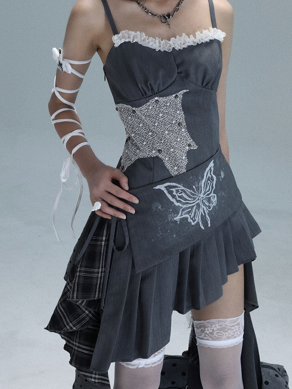 Y2K Butterfly Patchwork Dress