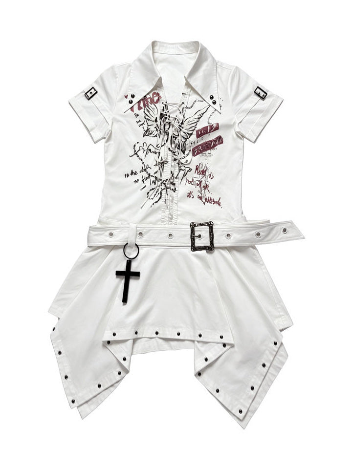 Punk Graphic Shirt Dress