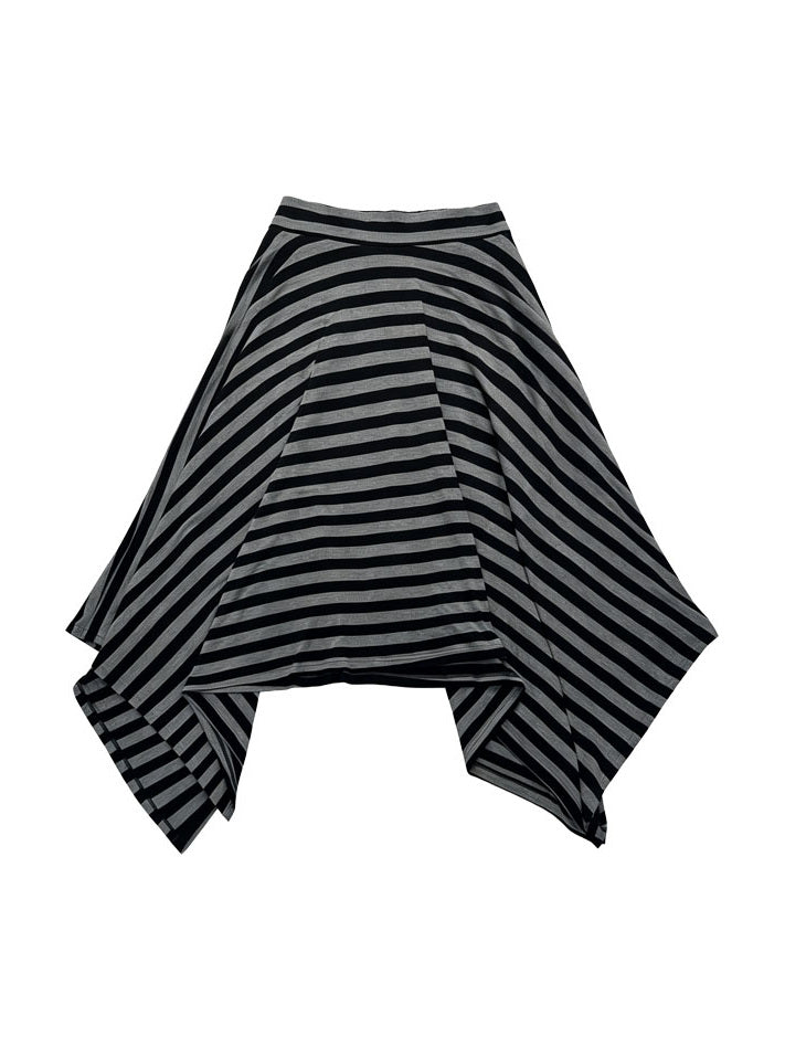 Punk Striped Handkerchief Hem Skirt