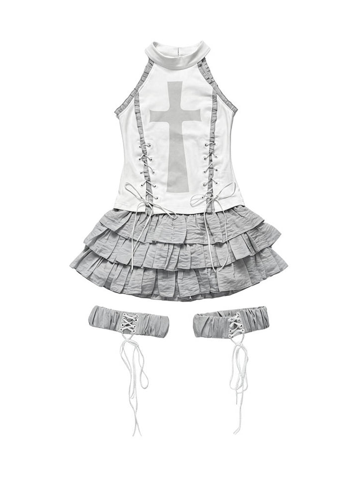Gothic Cross Graphic Skirt