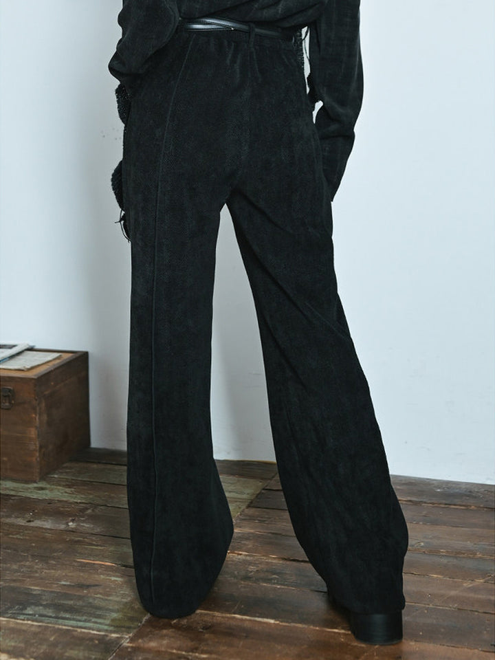 Snake Embroidered Flared Pants