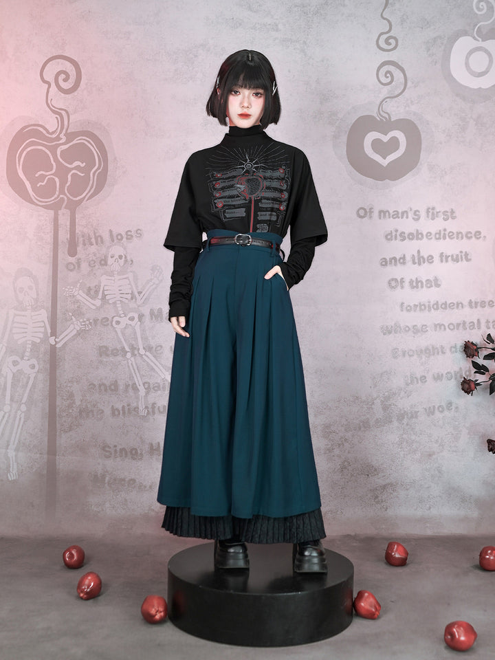 Gothic Eden Graphic Mock Neck Shirt