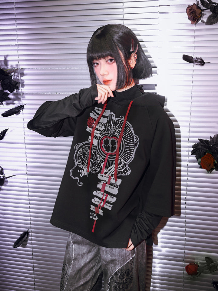 Gothic Forbidden Fruit Graphic Hoodie