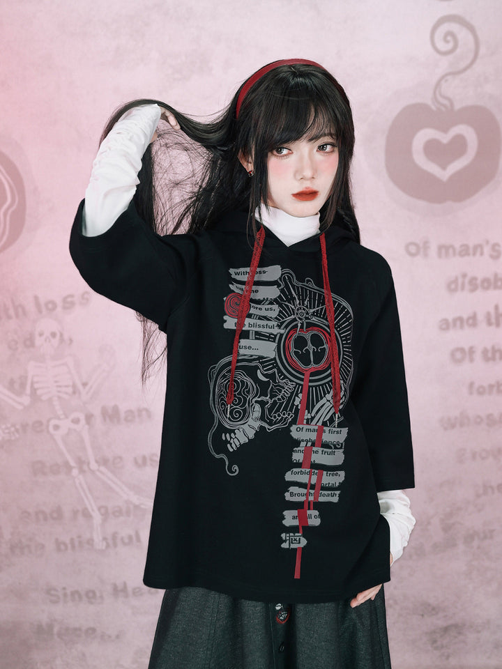 Gothic Forbidden Fruit Graphic Hoodie