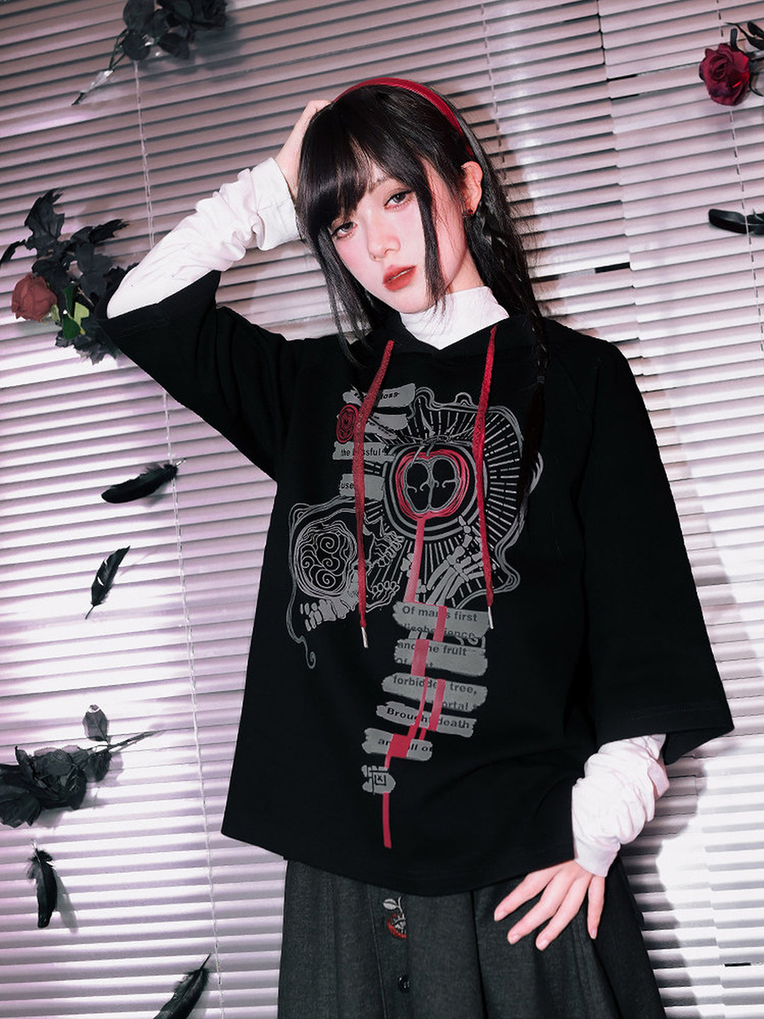 Gothic Forbidden Fruit Graphic Hoodie