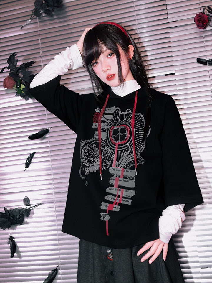 Gothic Forbidden Fruit Graphic Hoodie