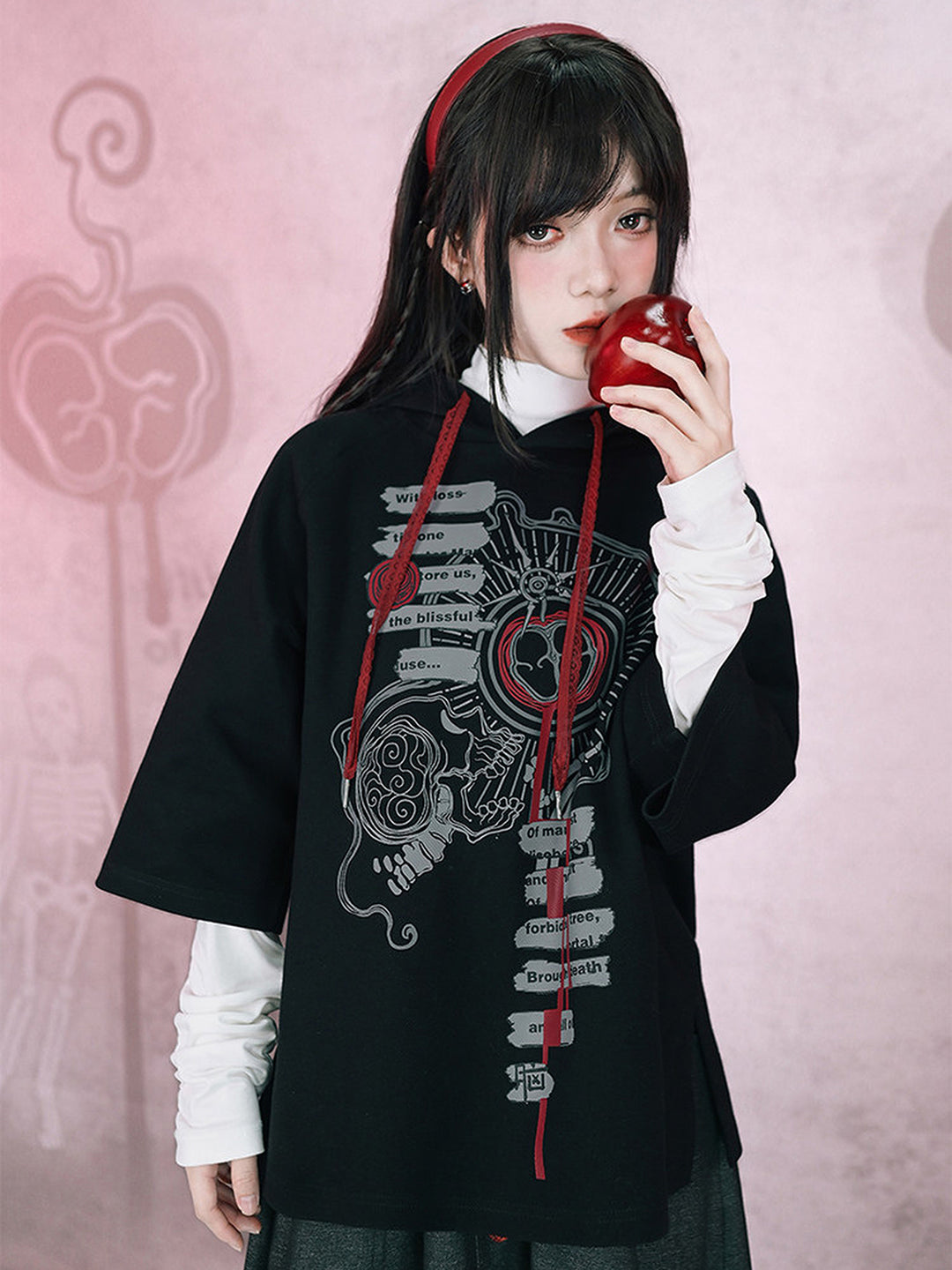 Gothic Forbidden Fruit Graphic Hoodie