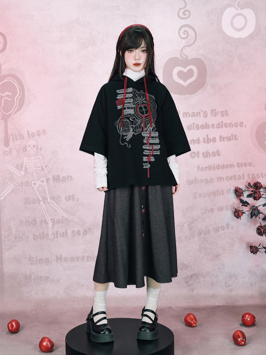 Gothic Forbidden Fruit Graphic Hoodie