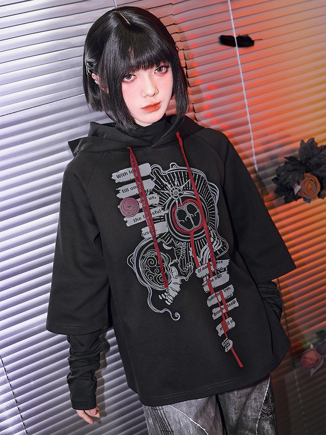 Gothic Forbidden Fruit Graphic Hoodie