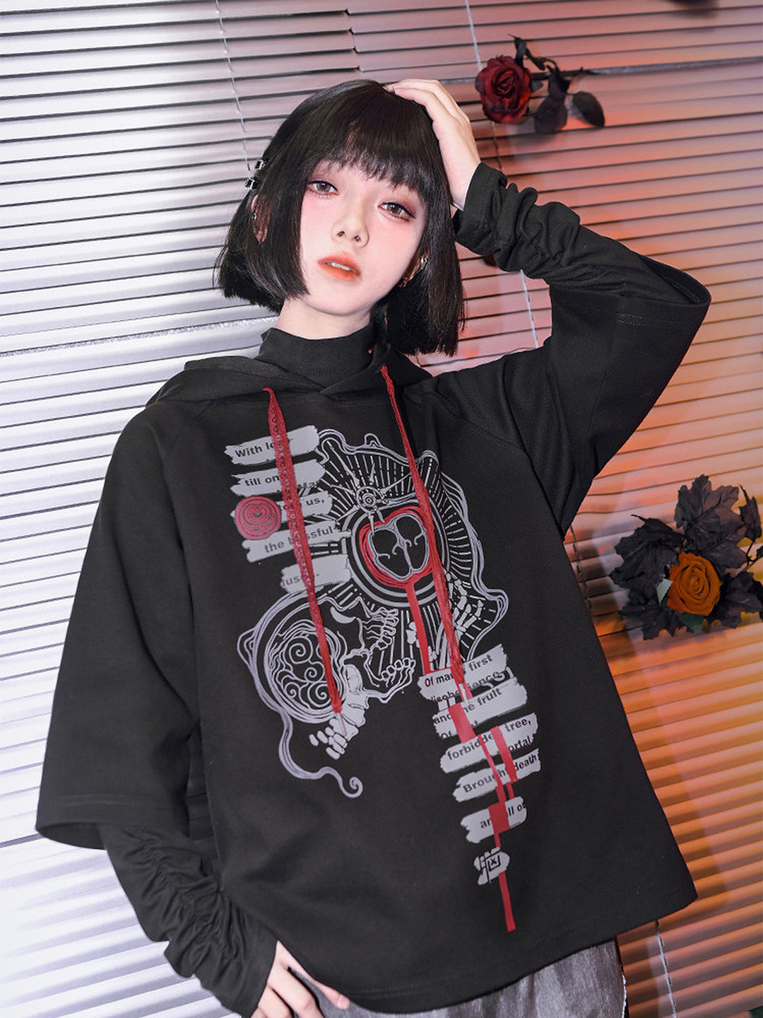 Gothic Forbidden Fruit Graphic Hoodie