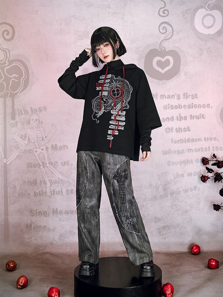 Gothic Forbidden Fruit Graphic Hoodie