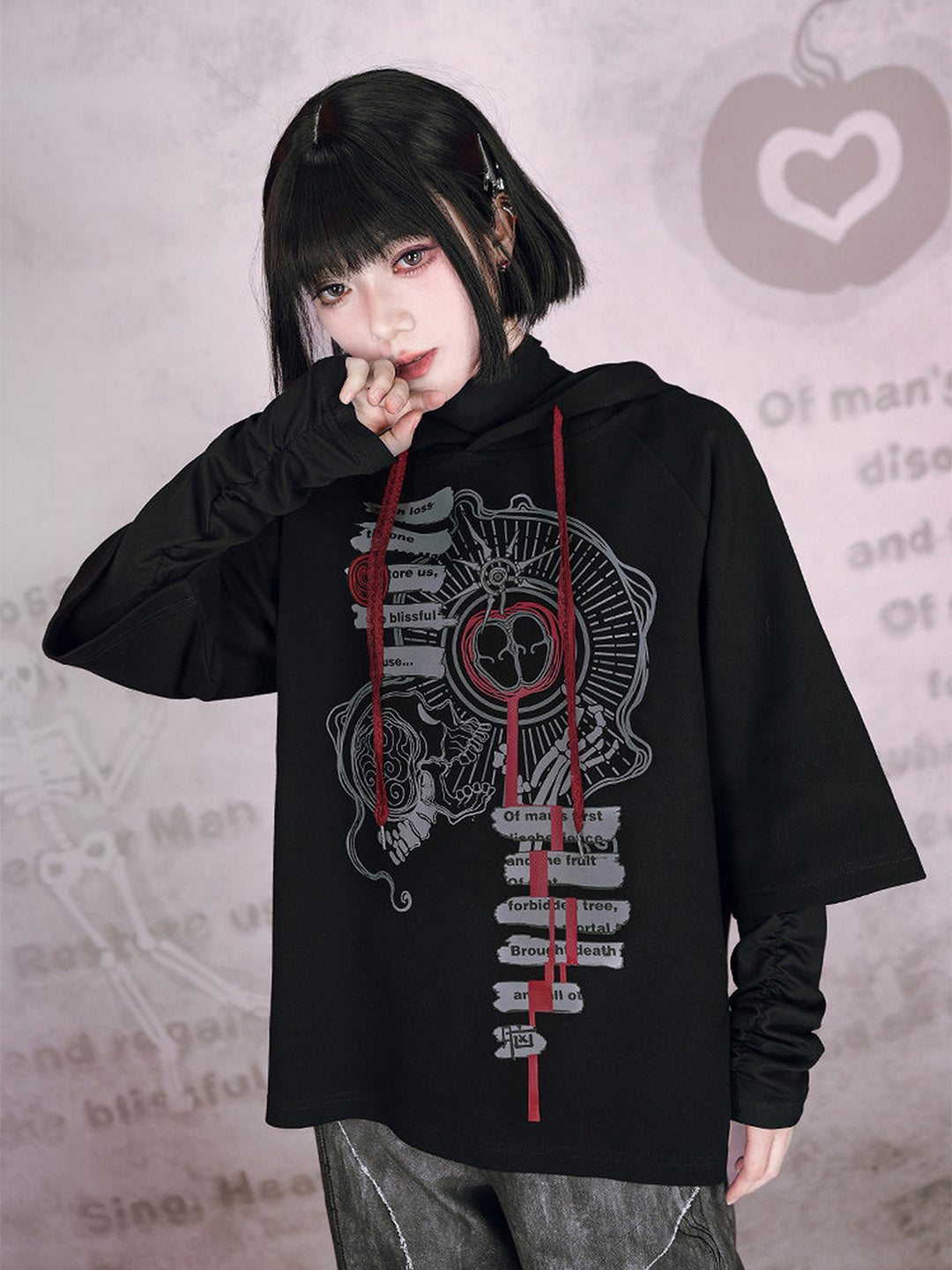 Gothic Forbidden Fruit Graphic Hoodie