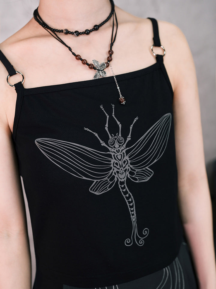 Mayfly Graphic Ring-Strap Cami Top