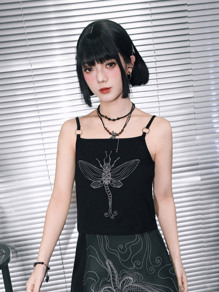 Mayfly Graphic Ring-Strap Cami Top