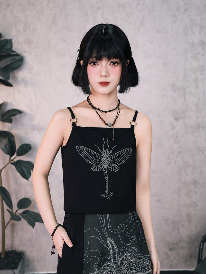 Mayfly Graphic Ring-Strap Cami Top