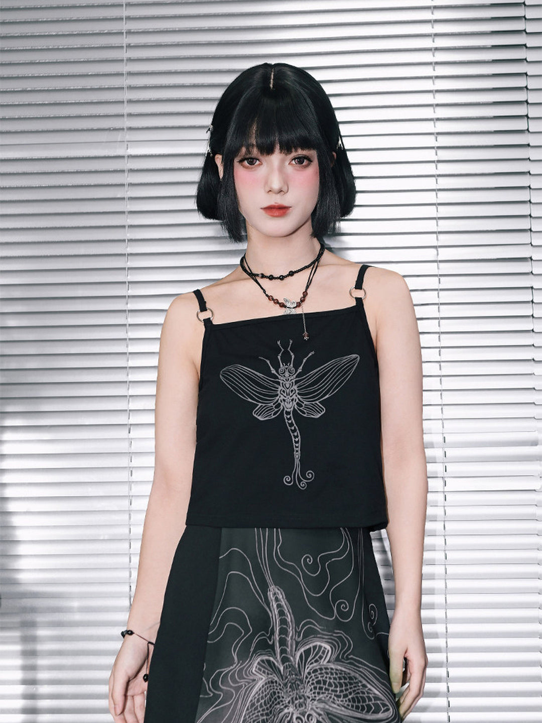 Mayfly Graphic Ring-Strap Cami Top