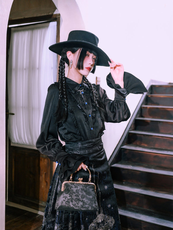 Gothic Ruffle Balloon Sleeve Shirt