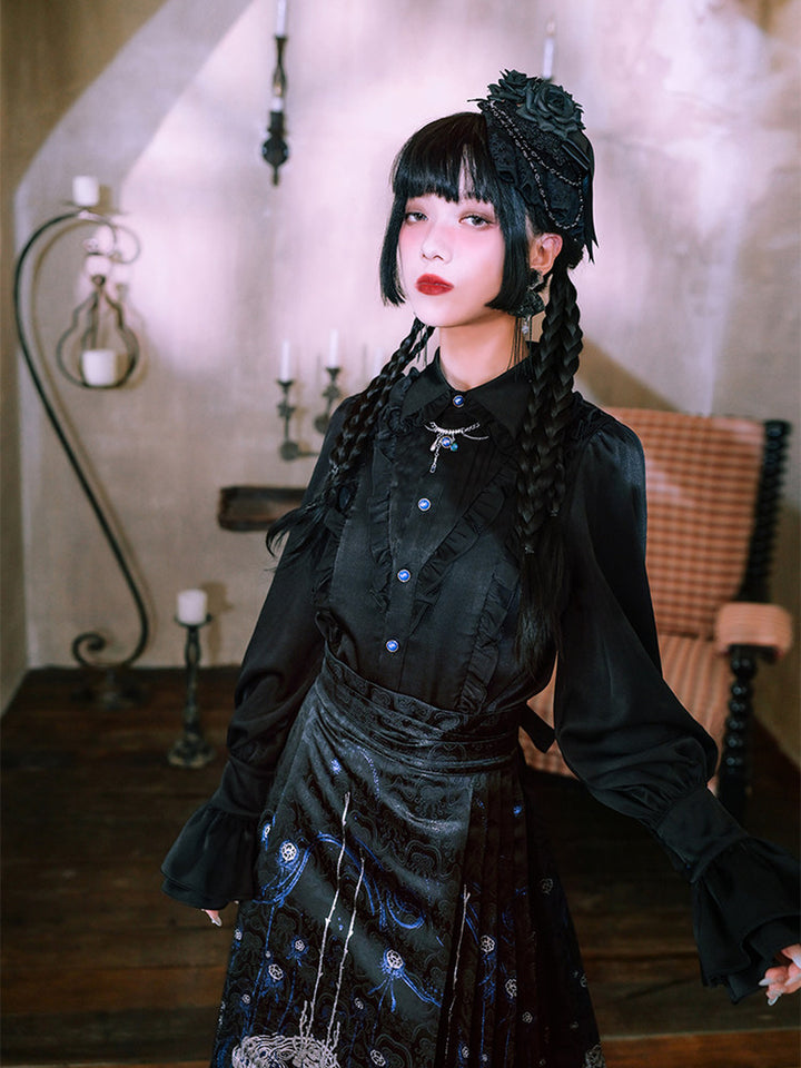 Gothic Ruffle Balloon Sleeve Shirt