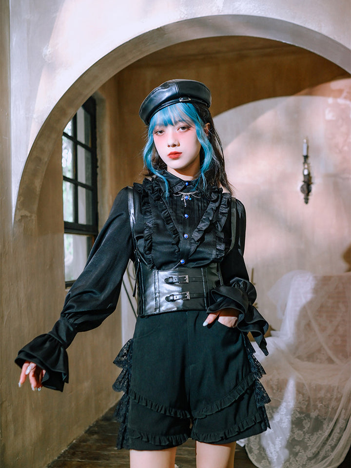 Gothic Ruffle Balloon Sleeve Shirt