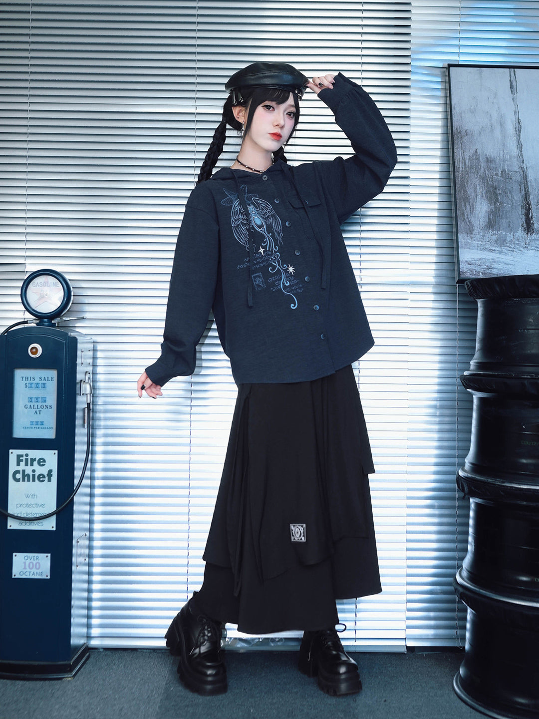 Sea Angel Graphic Hooded Shirt