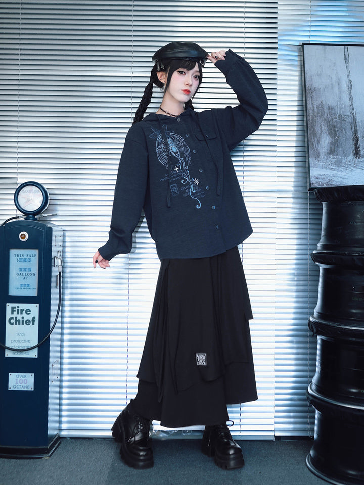 Sea Angel Graphic Hooded Shirt
