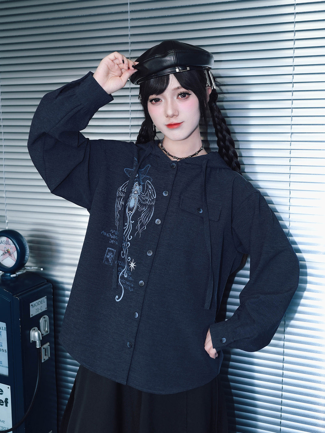 Sea Angel Graphic Hooded Shirt
