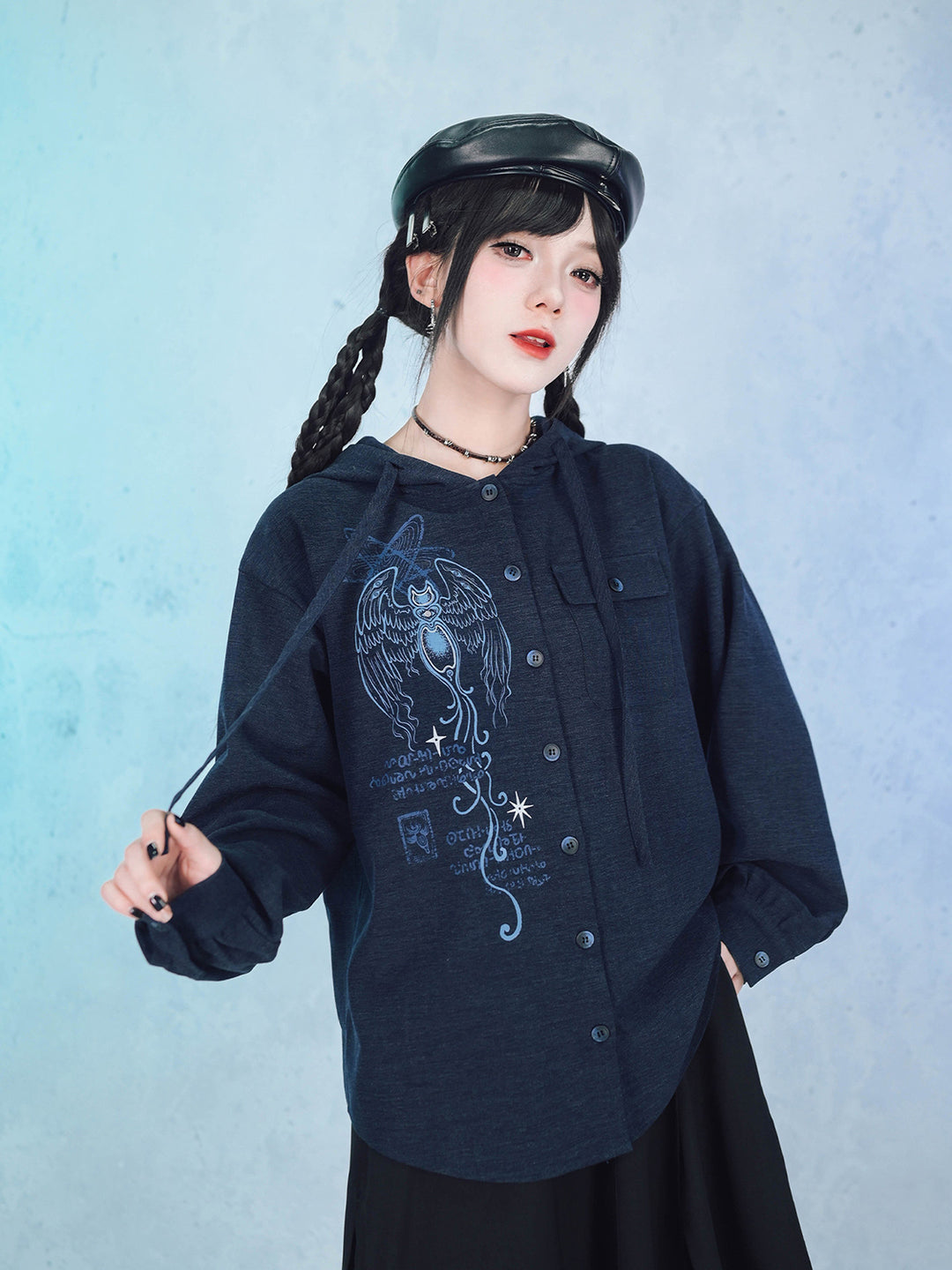 Sea Angel Graphic Hooded Shirt