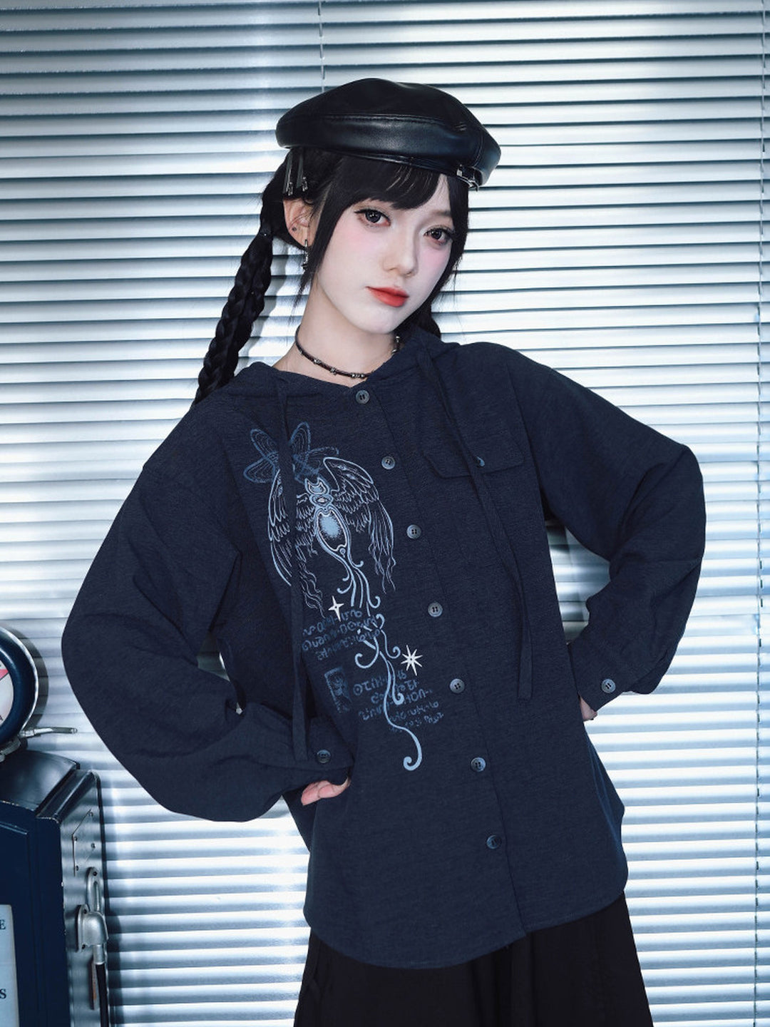 Sea Angel Graphic Hooded Shirt