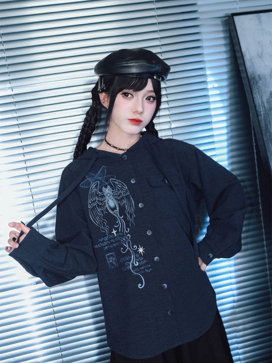 Sea Angel Graphic Hooded Shirt