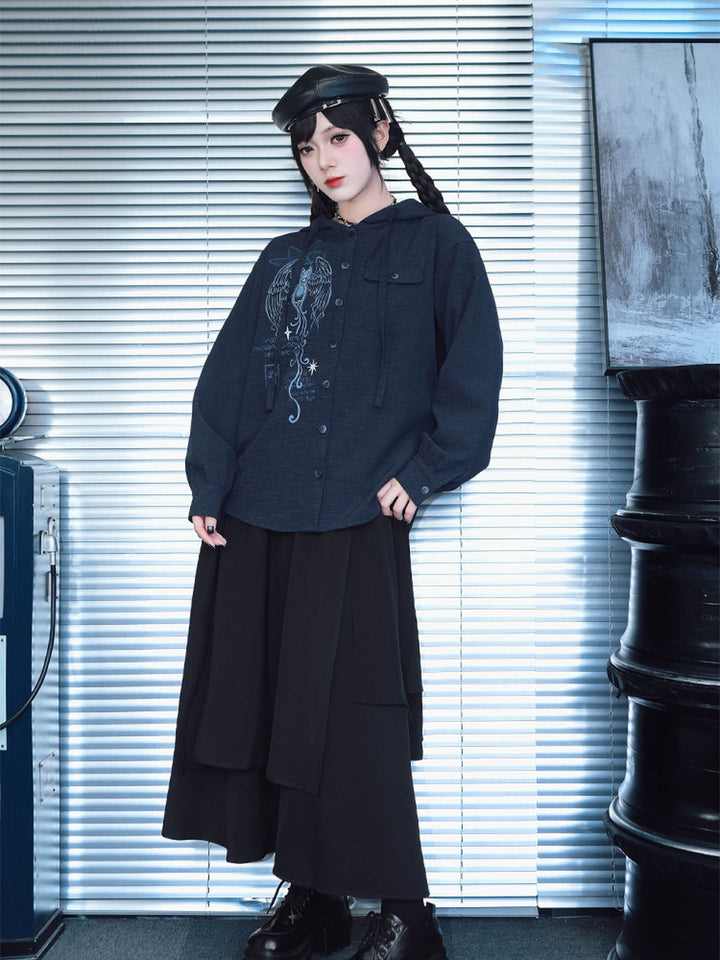 Sea Angel Graphic Hooded Shirt