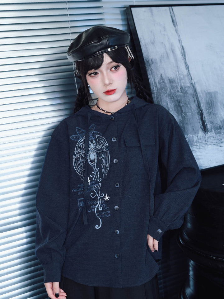 Sea Angel Graphic Hooded Shirt