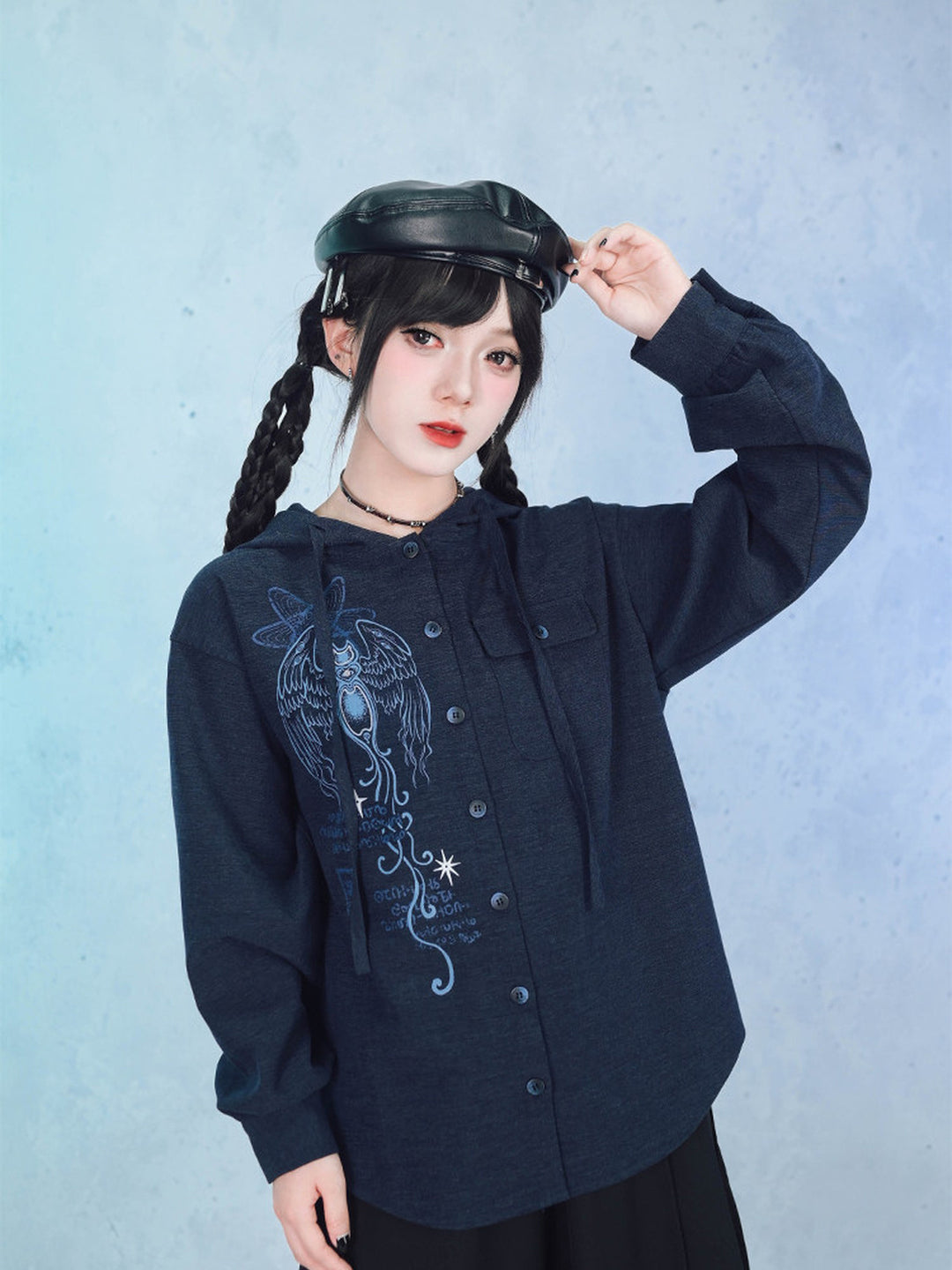 Sea Angel Graphic Hooded Shirt