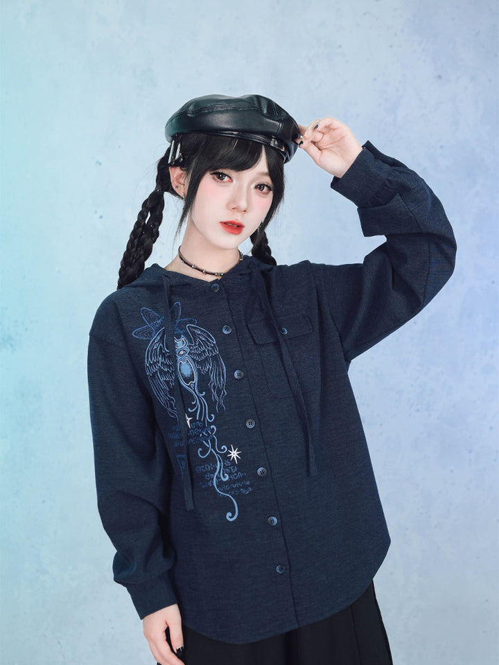 Sea Angel Graphic Hooded Shirt