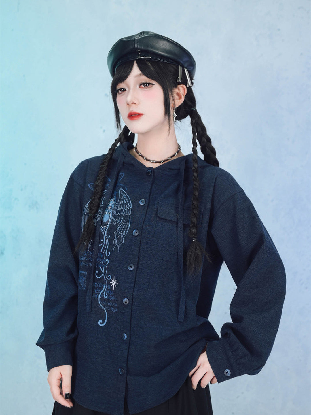 Sea Angel Graphic Hooded Shirt