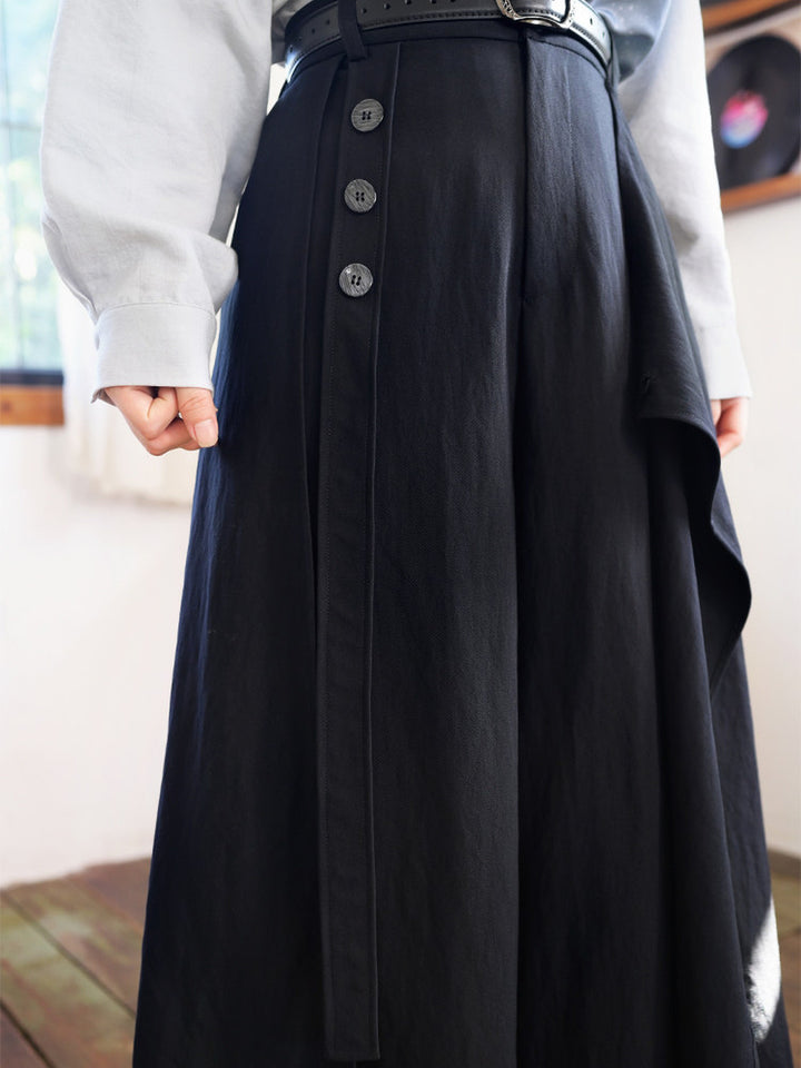 Convertible Asymmetric Overlay Wide-Leg Pants