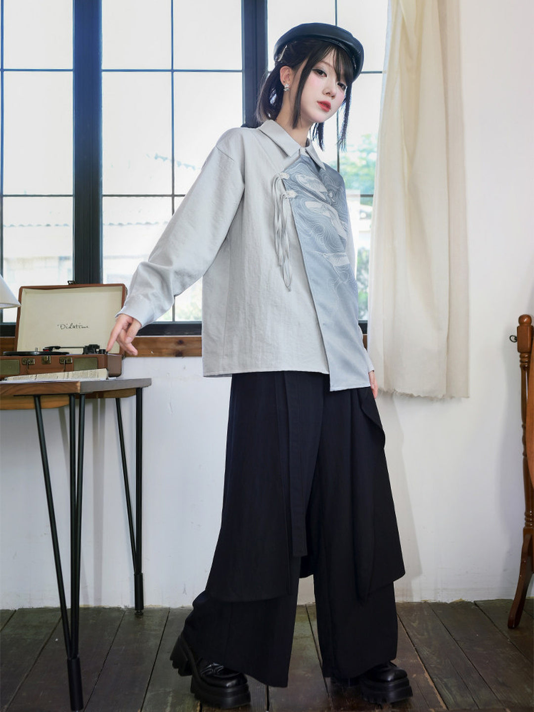 Convertible Asymmetric Overlay Wide-Leg Pants