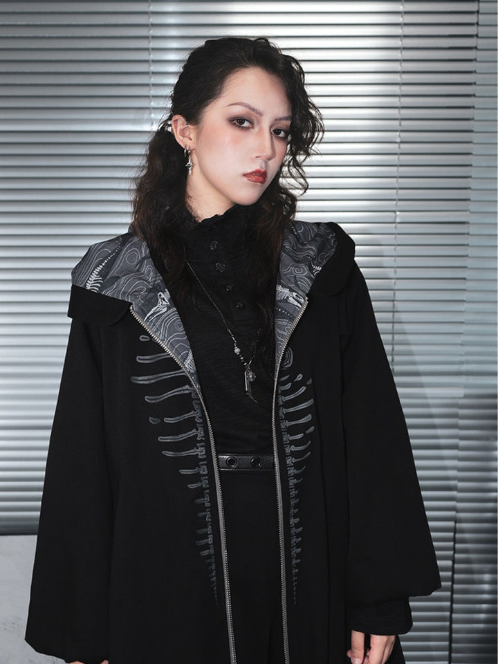 Black Patch Convertible-Collar Long-Sleeve Shirt