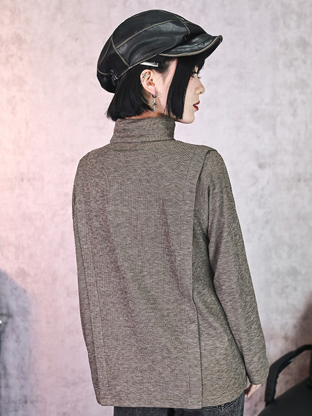 Horse Graphic Turtleneck Long-Sleeve Top