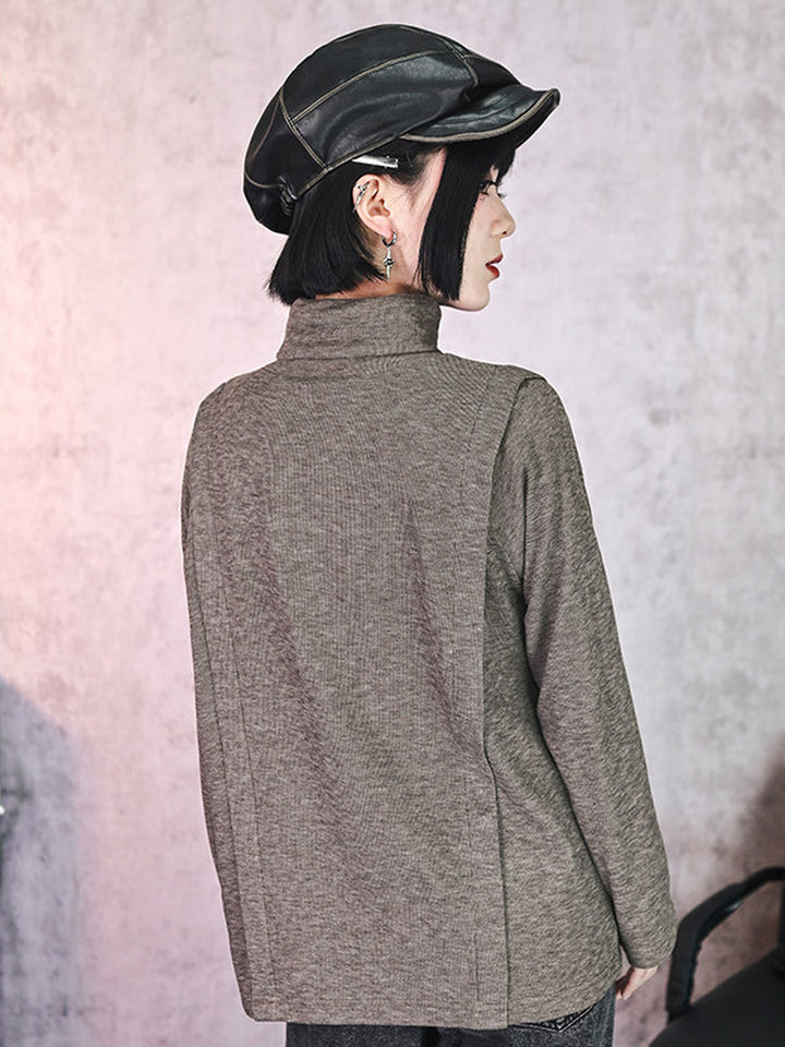 Horse Graphic Turtleneck Long-Sleeve Top