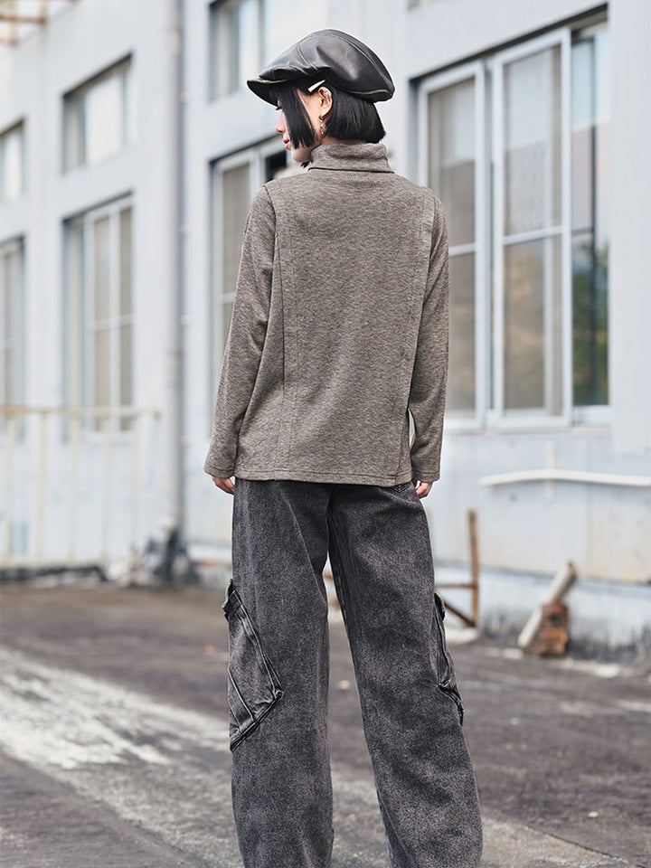 Horse Graphic Turtleneck Long-Sleeve Top