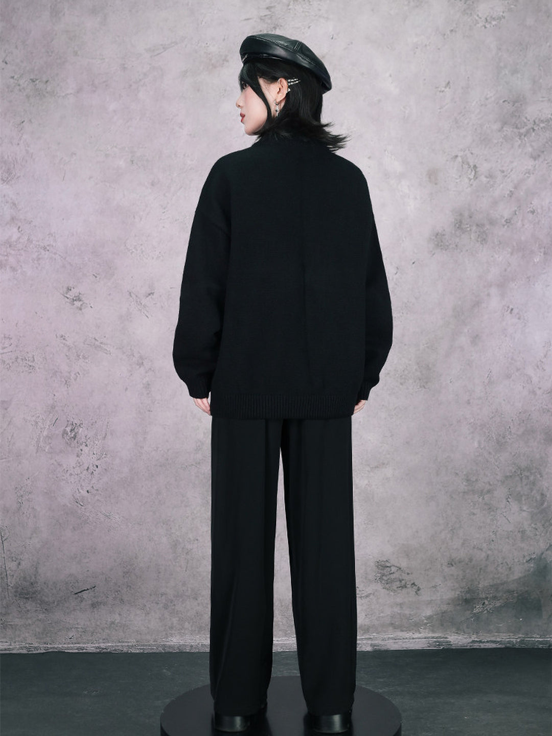 Black Iris and Fairy Double-Zip Knit Jacket