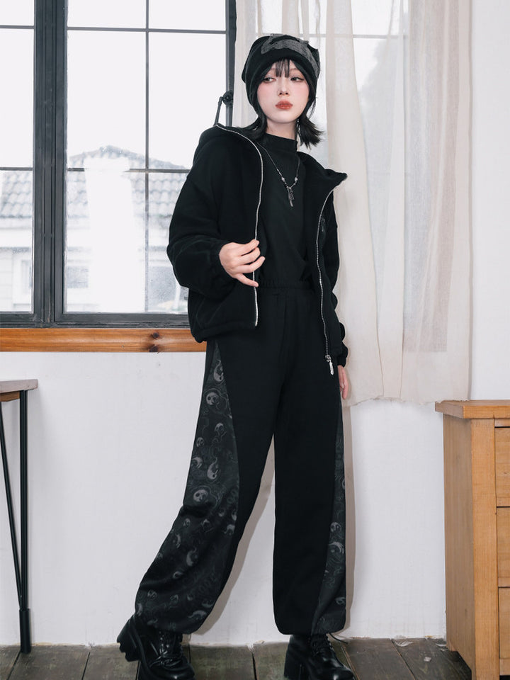 Black Raven Graphic Zip-Up Hoodie
