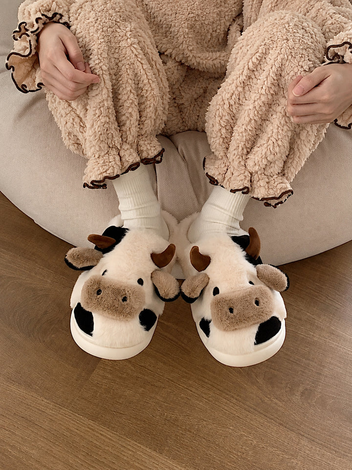 Cartoon Cow Cotton Slippers