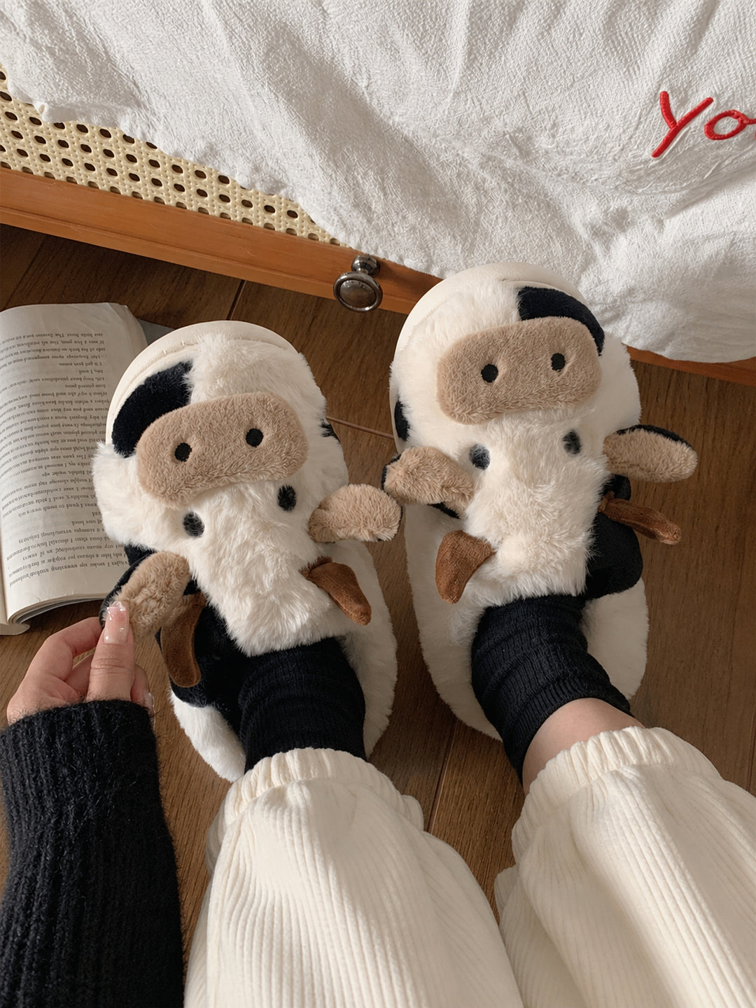Cartoon Cow Cotton Slippers