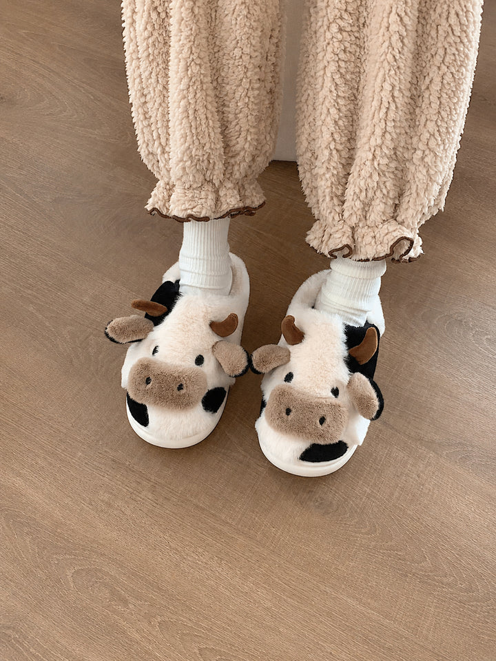 Cartoon Cow Cotton Slippers