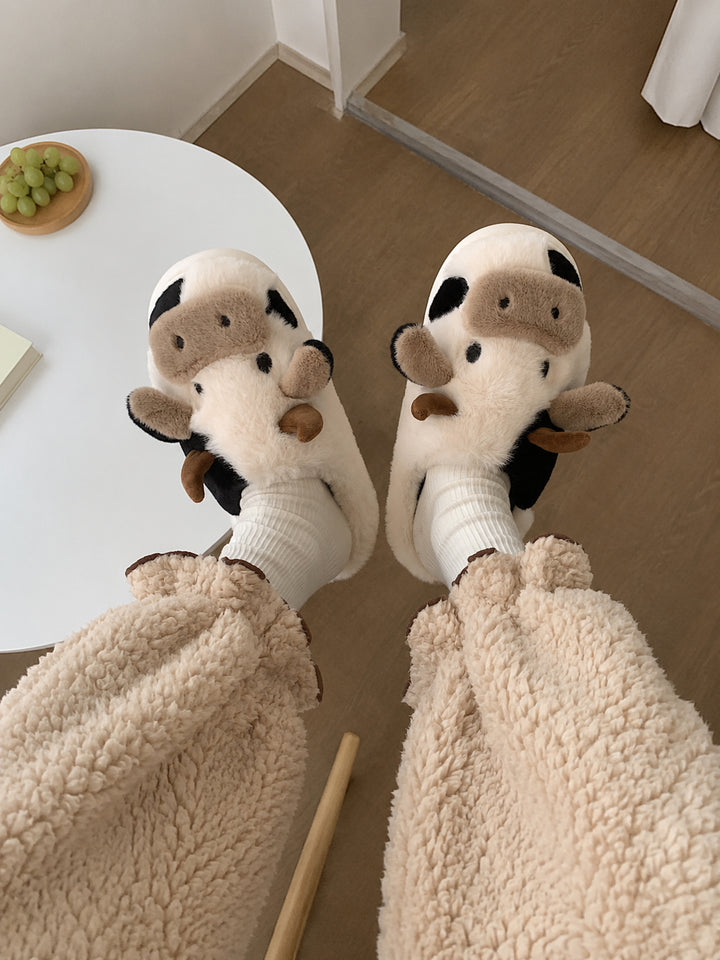 Cartoon Cow Cotton Slippers