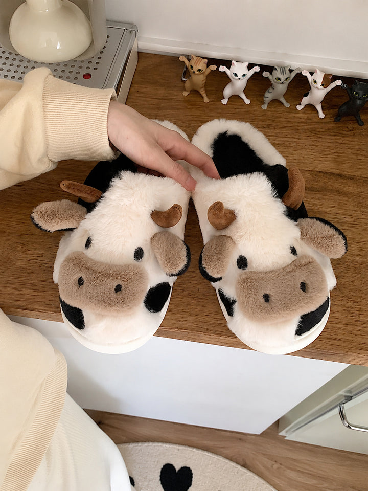 Cartoon Cow Cotton Slippers