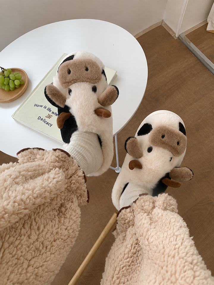 Cartoon Cow Cotton Slippers