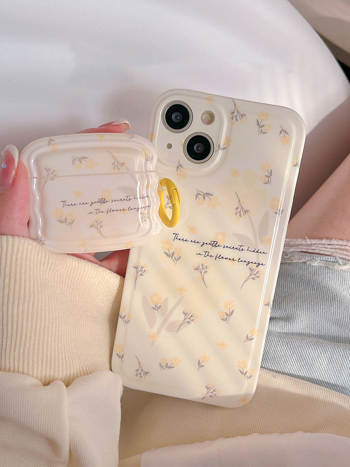 Yellow Floral iPhone Case AirPods Case